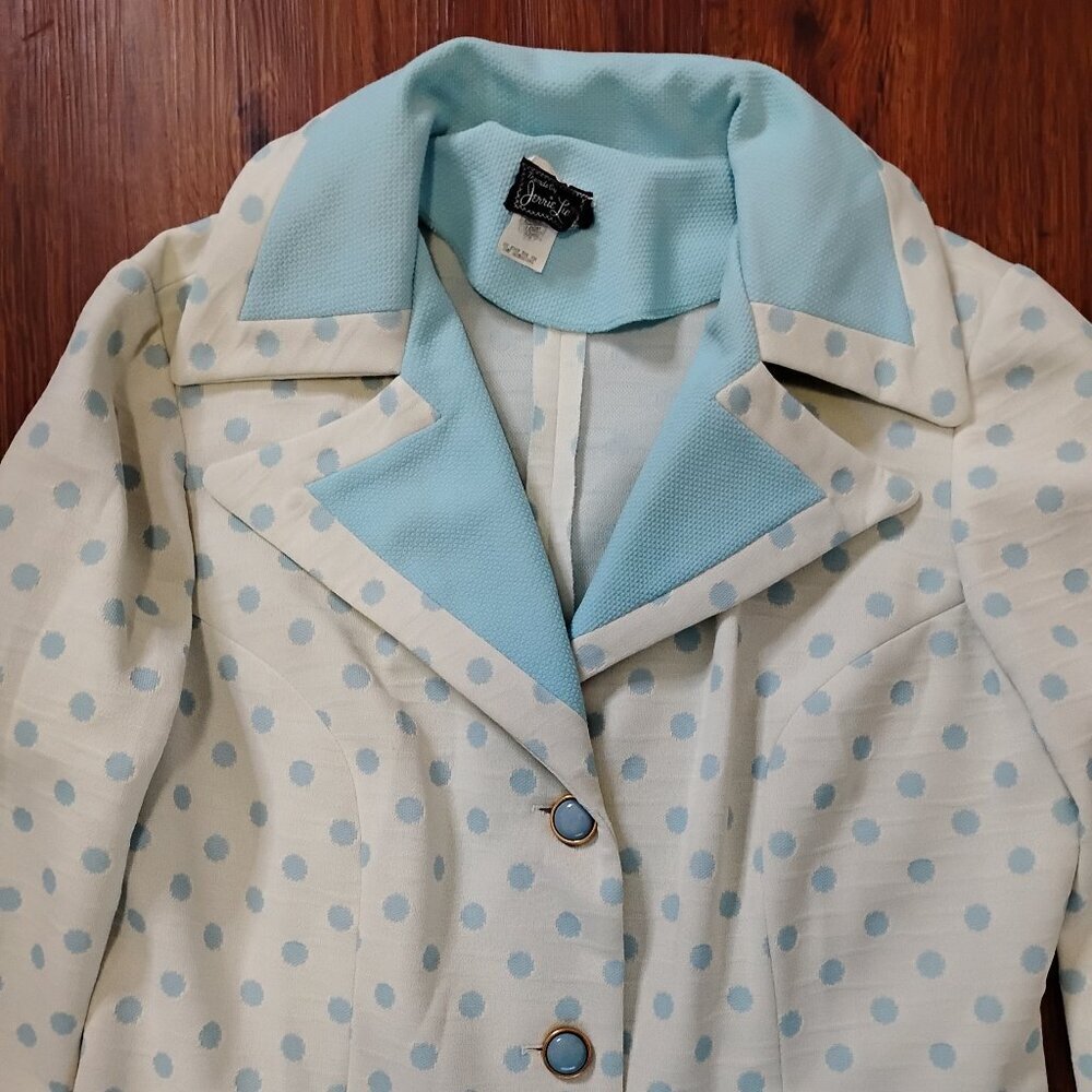 Vintage MCM Jerrie Lurie Dots Polyester Pea Coat Jacket